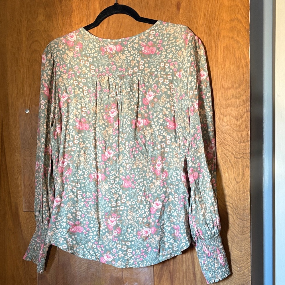 Lucky Brand Soft Floral Women's Top - Pink and Green - Picture 6 of 6